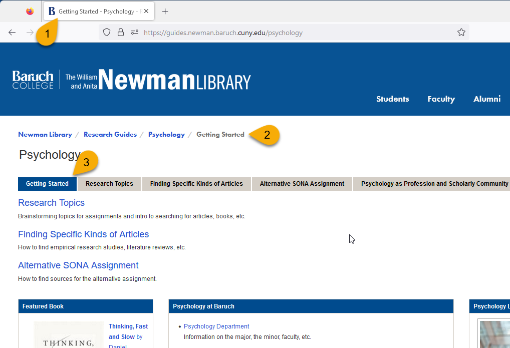 Screenshot of multipage guide showing location of page title in three locations