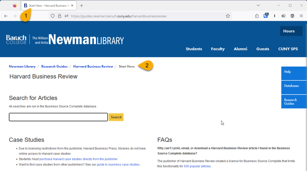 One page guide showing a page title in two locations